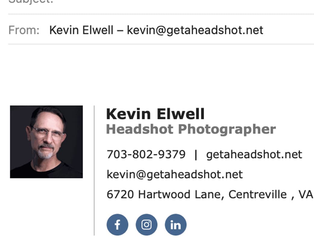 Email signature headshot